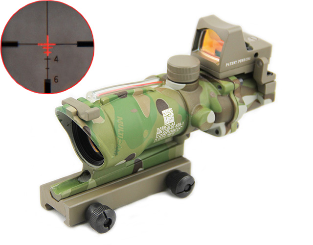 ACOG 4X32 Real Fiber Source Red Illuminate w/ RMR sight